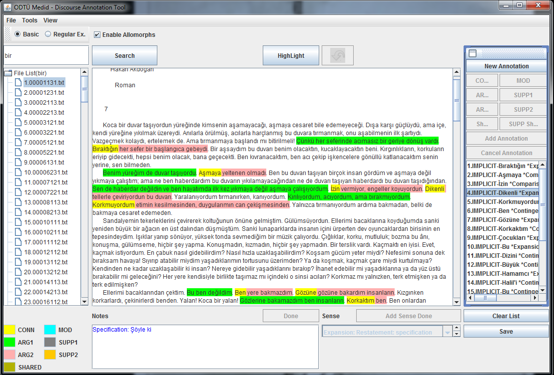 Discourse Annotation Tool for Turkish