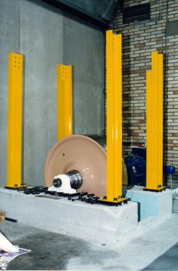 The Coloumns Being Painted in Fancy Colors