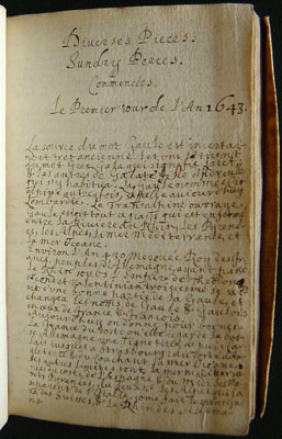 Image of Boyle's student notebook (Royal Society MS 44  The Royal Society)
